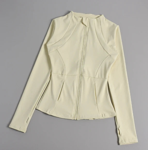 2025 New Sports Coat Women's Shirt Yoga Slim Long Sleeve Fast Running Thin Pilates Fitness Suit Top Clothing