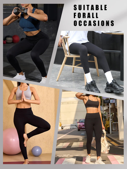 Women's Super Soft Leggings High Waisted Tummy Control No See Through Workout Yoga Running Athletic Push Up Gym Fitness Leggings
