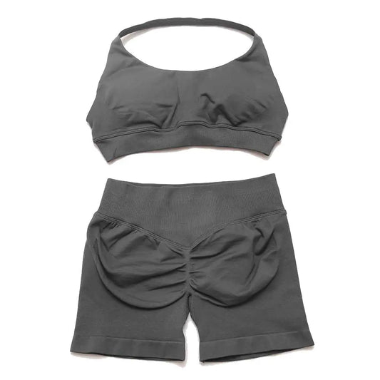 Dfyoga two pieces yoga outfits clothing pants set woman Halter Top sports leggings pant Gym workout sets pilates clothes