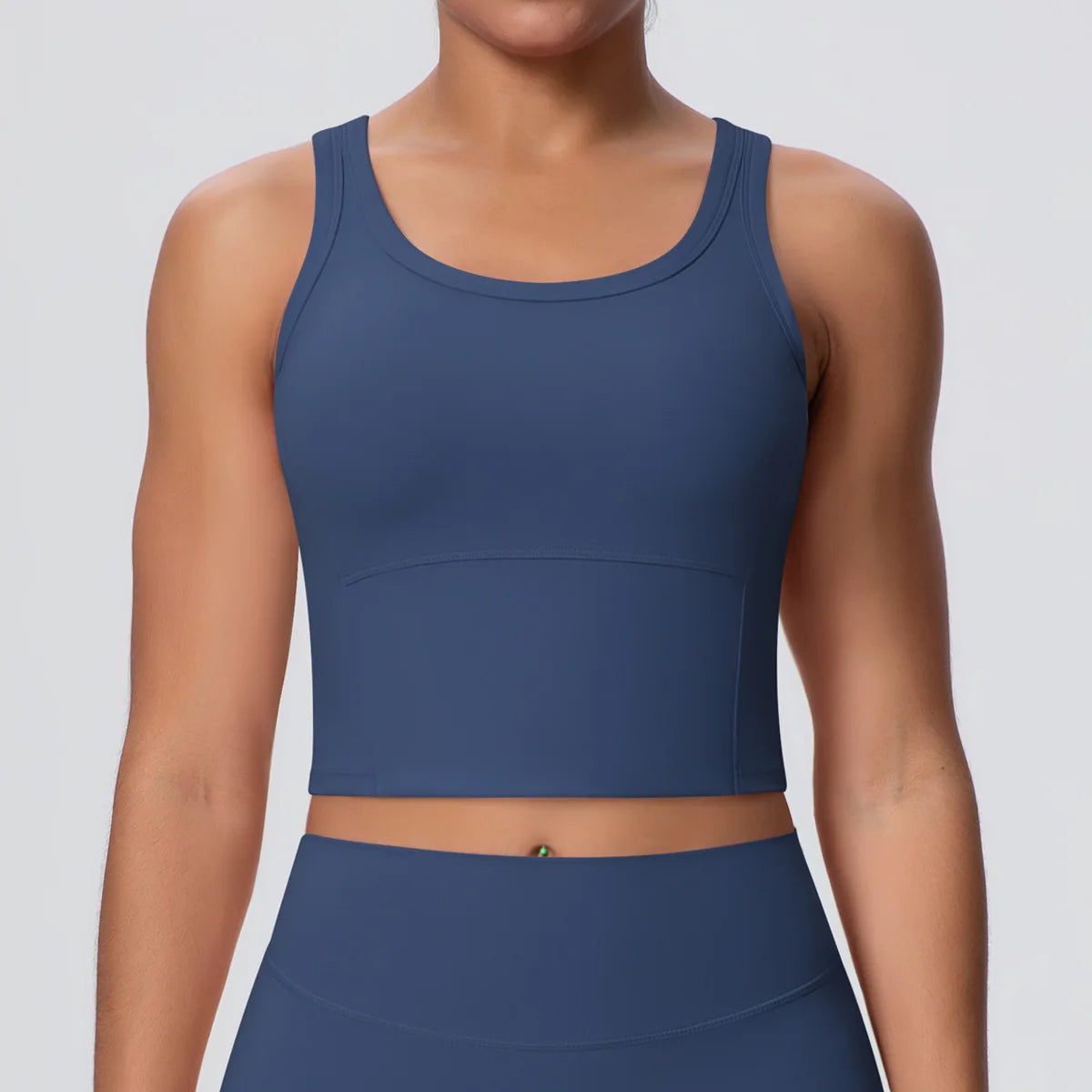 1 Piece Woman's Gather Naked Feel Workout Top Yoga Vest for Summer Gym Fitness Running Shockproof Yoga Underwear with Chest Pad