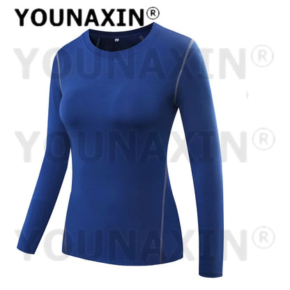 Women's Long Sleeves T-shirts Gym Yoga Training Tight Fitness Clothes Cycling Running Top S M L Sportswear XL 2XL 3XL 4XL