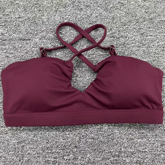 TRY TO BN Fitness Yoga Sports Bras Underwear Cross Beautiful Back Shockproof Vest Athletic Sportswear Tops Running Gym Women New