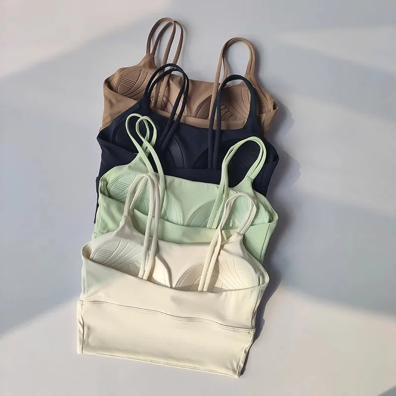Seamless Sports Bra for Women, Breathable Fitness Crop Top, Beautiful Back Push Up Underwear, Slim Elastic Vest, Yoga Tank Bra