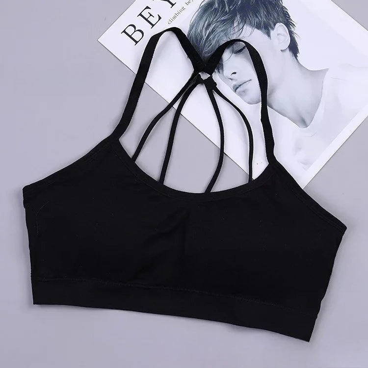 Sports underwear Women Yoga Fitness Seamless Crop Top Wide Letter Straps Comfortable Workout Activewear