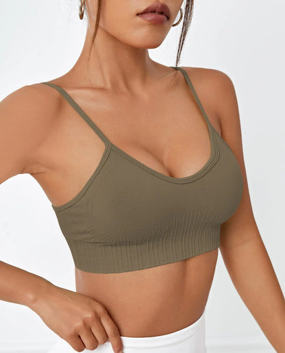 Women Basic Gym Bras Good Elastic Workout Sports Sexy Push Up Yoga Bra Elastic Soft Training Tops