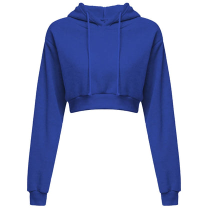 New Fashion Women Hoodie Sweatshirt Short Top Coat Sport Pullover Hooded Tops Female Autumn Winter Clothes Crop Top Hoodie