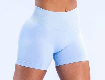 Workout Scrunch Butt Seamless Leggings Gym Shorts Women Fitness Sports Biker Shorts 4.5" Low Ribbed Band Yoga Shorts Impact