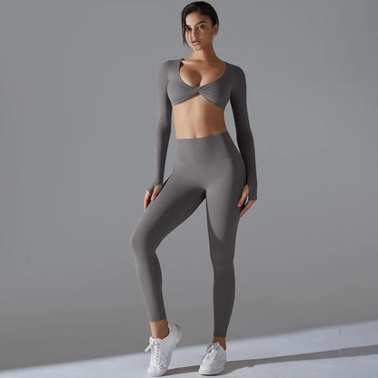 Women Yoga Set Gym Workout Clothes for Women Push Up Top High Waist Leggings Sexy Fitness Sportswear Sports Suits
