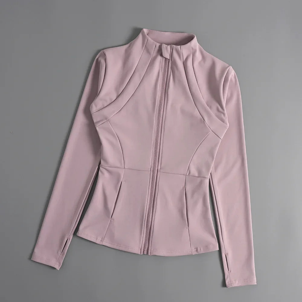 2025 New Sports Coat Women's Shirt Yoga Slim Long Sleeve Fast Running Thin Pilates Fitness Suit Top Clothing