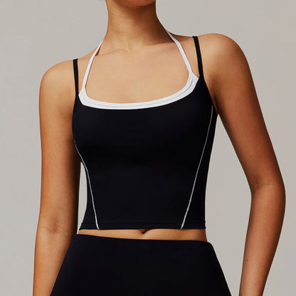 Sports Vest Women Sport Bra Backless Yoga Tank Top Breathable Shockproof Fitness Underwear Yoga Top With Padded Gym Crop Top