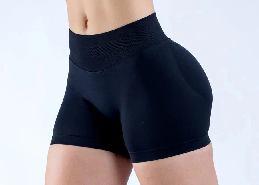 Workout Scrunch Butt Seamless Leggings Gym Shorts Women Fitness Sports Biker Shorts 4.5" Low Ribbed Band Yoga Shorts Impact