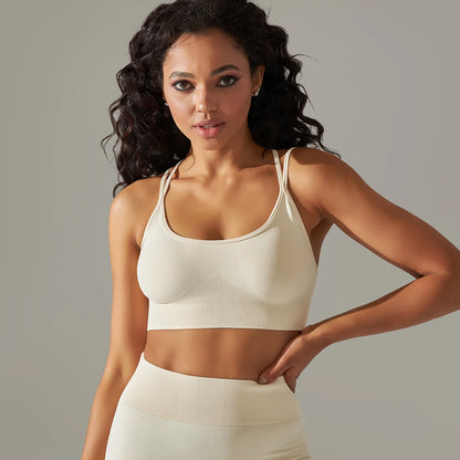 Women Sports Bra Sexy Yoga Bra Fitness Top for Gym Cross Straps Camisole Bra Seamless Workout Running Women Bra Yoga Clothing