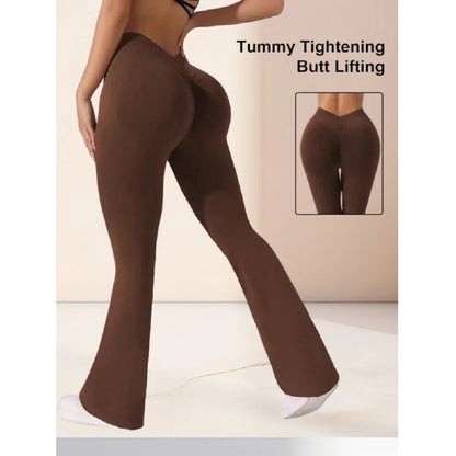 Flare Leggings V-shaped Hip Yoga Pants Women High Waist Wide Leg Pants Women Gym Fitness Sports Latin Dance Trousers