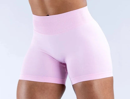 Workout Scrunch Butt Seamless Leggings Gym Shorts Women Fitness Sports Biker Shorts 4.5" Low Ribbed Band Yoga Shorts Impact