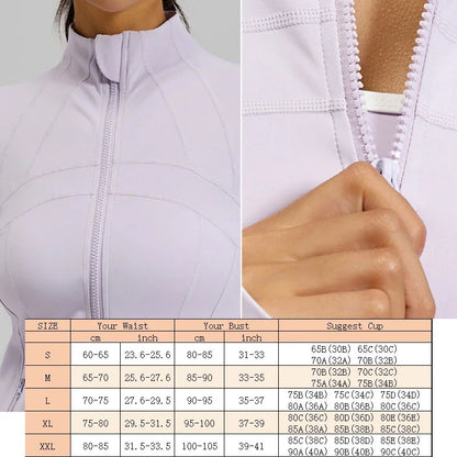 PofyBofy Running Jackets Women Full Zip Up Winter Fall Sports Jackets Workout Yoga Long Sleeve Gym Shirts with Pockets Slim Fit