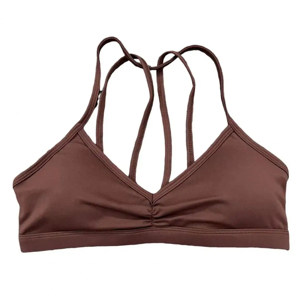 Women Sports Bra with Removable Strap Wireless Strappy Racerback Yoga Fitness Bralette Quick Drying Underwire Workout Crop Top