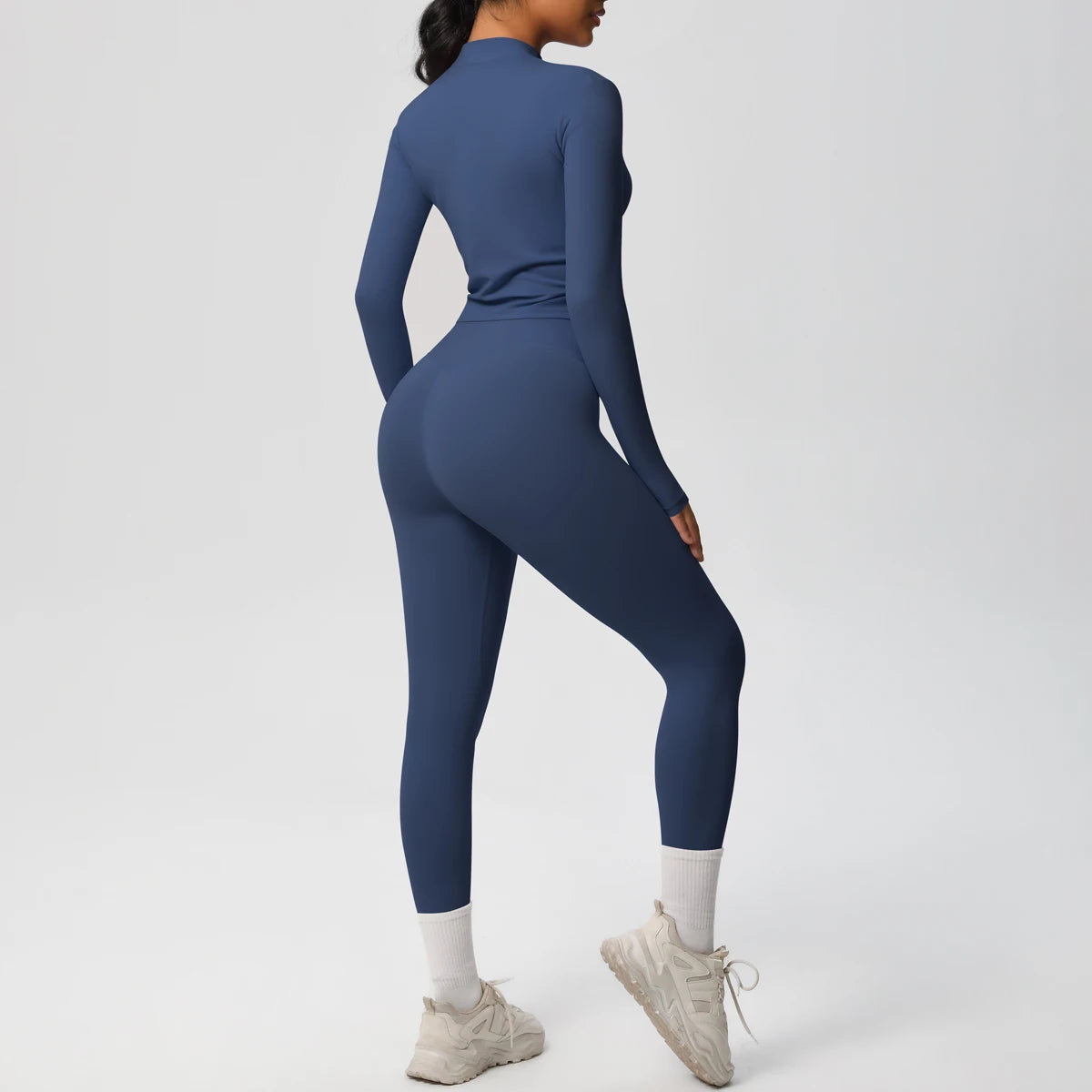 2PCS Yoga Suit Women Gym Set Sports Set Women Tracksuit Running Zipper Workout Sportswear Long Sleeve Sports Shirt Yoga Clothing