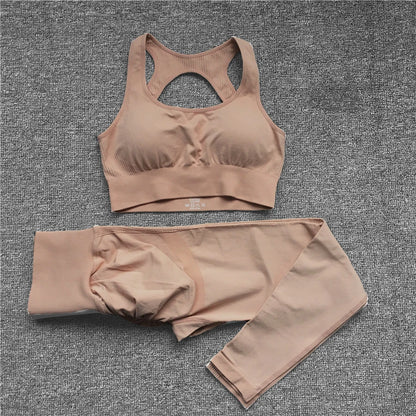 2PCS XL Seamless Women Fitness Arise Epic Yoga Sets High Waist Gym Scrunch Leggings Sports Bra Workout Active Wear Suits XP228