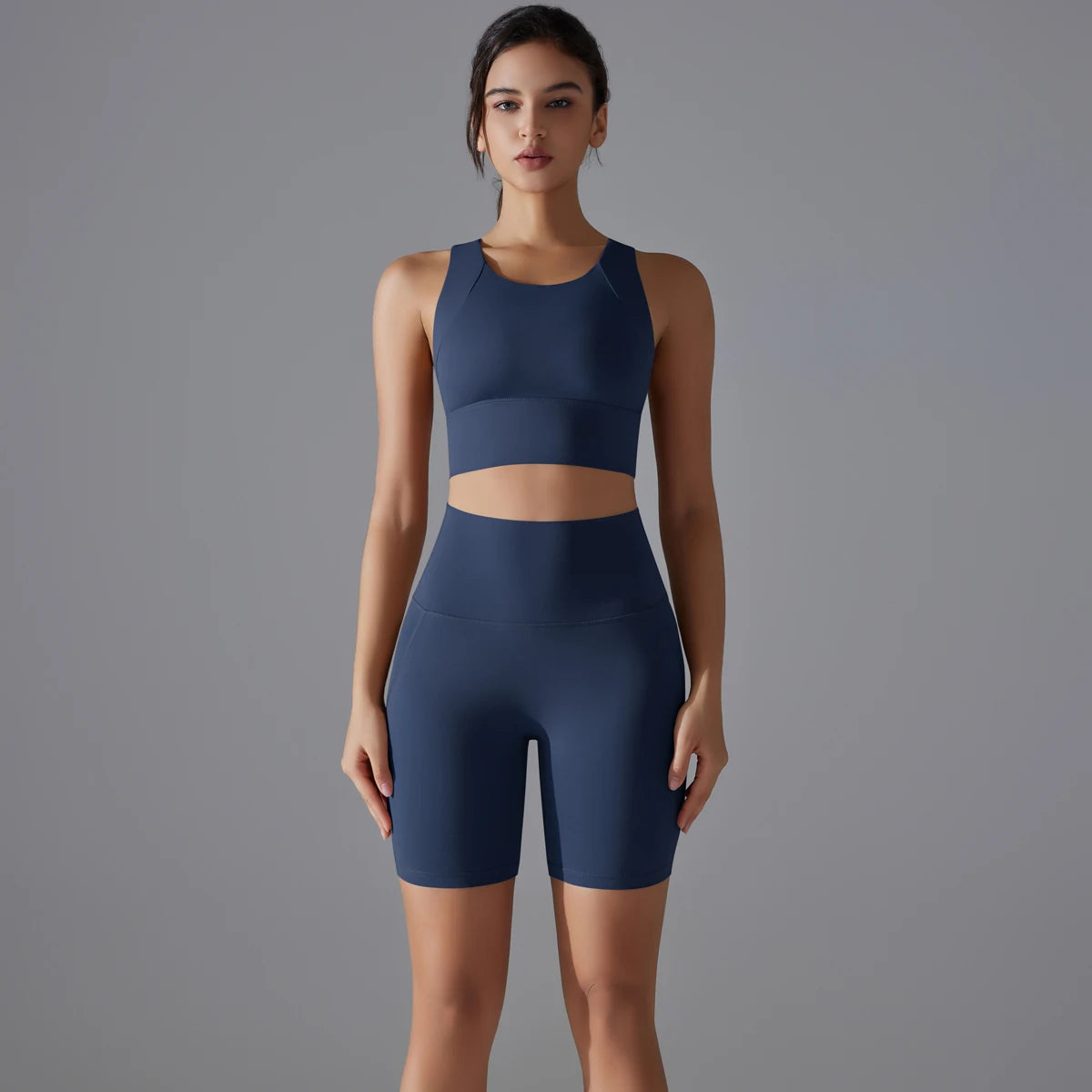 Yoga Sets Sports Bra Women Seamless Halter Neck Strap Bra Sexy Backless Yoga Tops Gym Running High Elastic Slim Yoga