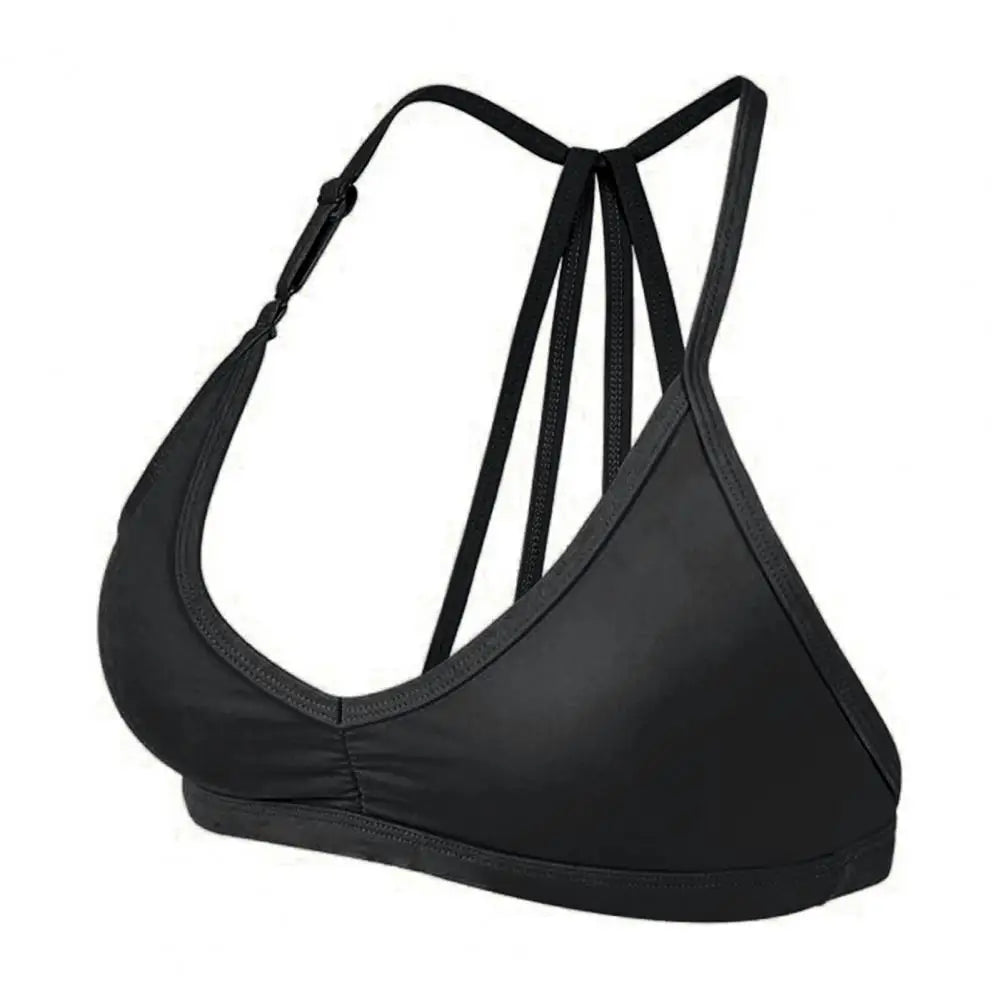 Women Sports Bra with Removable Strap Wireless Strappy Racerback Yoga Fitness Bralette Quick Drying Underwire Workout Crop Top