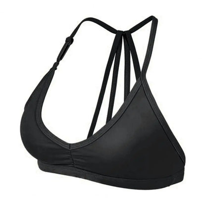 Women Sports Bra with Removable Strap Wireless Strappy Racerback Yoga Fitness Bralette Quick Drying Underwire Workout Crop Top
