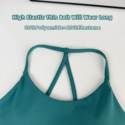 Women's Fitness Sports Bra Sexy Back Gym Crop Top Quick Drying Shockproof Pilates Running Yoga Tank Top👚👍️