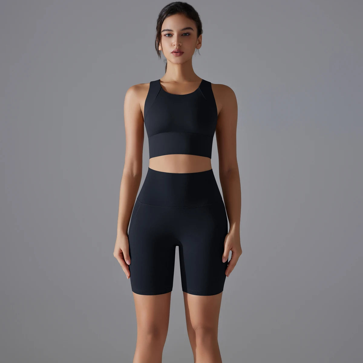 Yoga Sets Sports Bra Women Seamless Halter Neck Strap Bra Sexy Backless Yoga Tops Gym Running High Elastic Slim Yoga