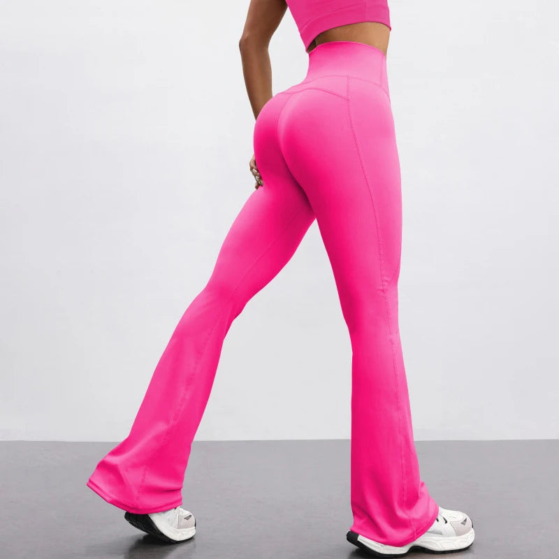 SVEIC Yoga Pants Flare Leggings Sports Fitness High Waisted Leggings Workout Tights Trousers Running Training Gym Woman Clothing