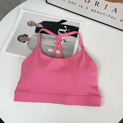 Women's Fitness Sports Bra Sexy Back Gym Crop Top Quick Drying Shockproof Pilates Running Yoga Tank Top👚👍️