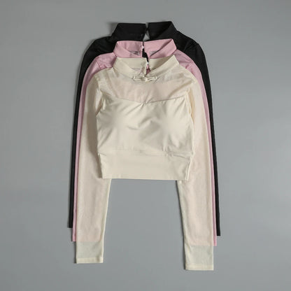 Yoga suits for women with long sleeves for autumn new style with chest pad Pilates fitness clothes with high-value running