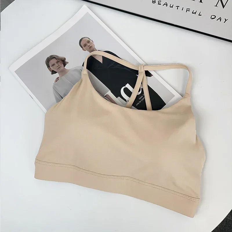 Women's Fitness Sports Bra Sexy Back Gym Crop Top Quick Drying Shockproof Pilates Running Yoga Tank Top👚👍️