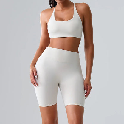 Yoga Sets 2 Pieces Women's Tracksuit Fitness Suit Sportswear Workout Set Sports Bra High Waist Leggings Gym Clothing Sports Suit
