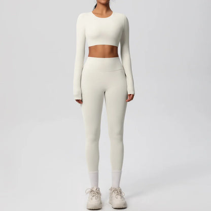 Yoga Suit Women Leggings with Pocketed Quick-Drying Gym Set Women Tracksuit Running Workout Short Sleeves Sports Yoga Clothing