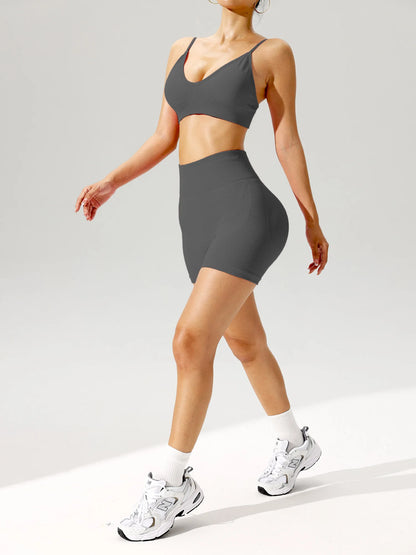 2 pcs/set Women Sports Bra Shorts Legging Set Sportswear Woman Gym Yoga Clothes Seamless Sexy Workout Outfit Women's Tracksuit