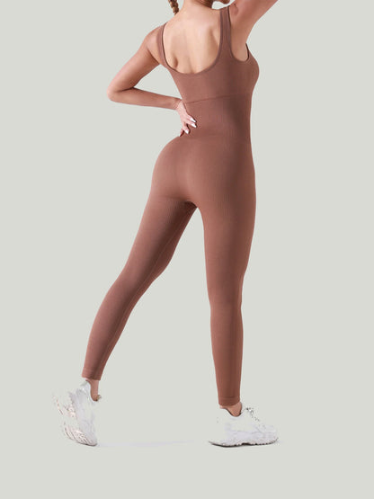 Women's Seamless Yoga Onesie Soft Fitness Jumpsuit with Leggings for Gym Workout