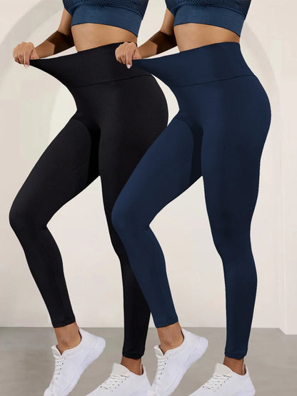 2 Pack Women's Super Soft Leggings High Waisted Tummy Control No See Through Workout Yoga Running Athletic Push Up Gym  Leggings
