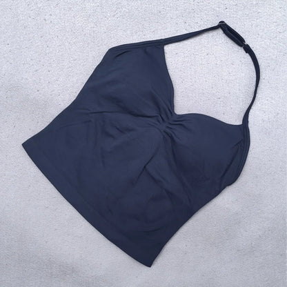 Adjustable Strappy Gym Top Backless Gym Clothes Women Scrunch Bra Removable Cups Yoga Tank Workout Outfits Tops Sports Vest 2025