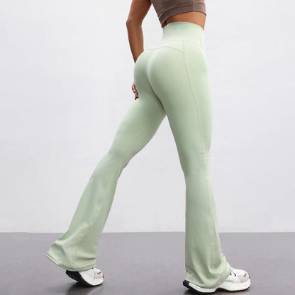 SVEIC Yoga Pants Flare Leggings Sports Fitness High Waisted Leggings Workout Tights Trousers Running Training Gym Woman Clothing