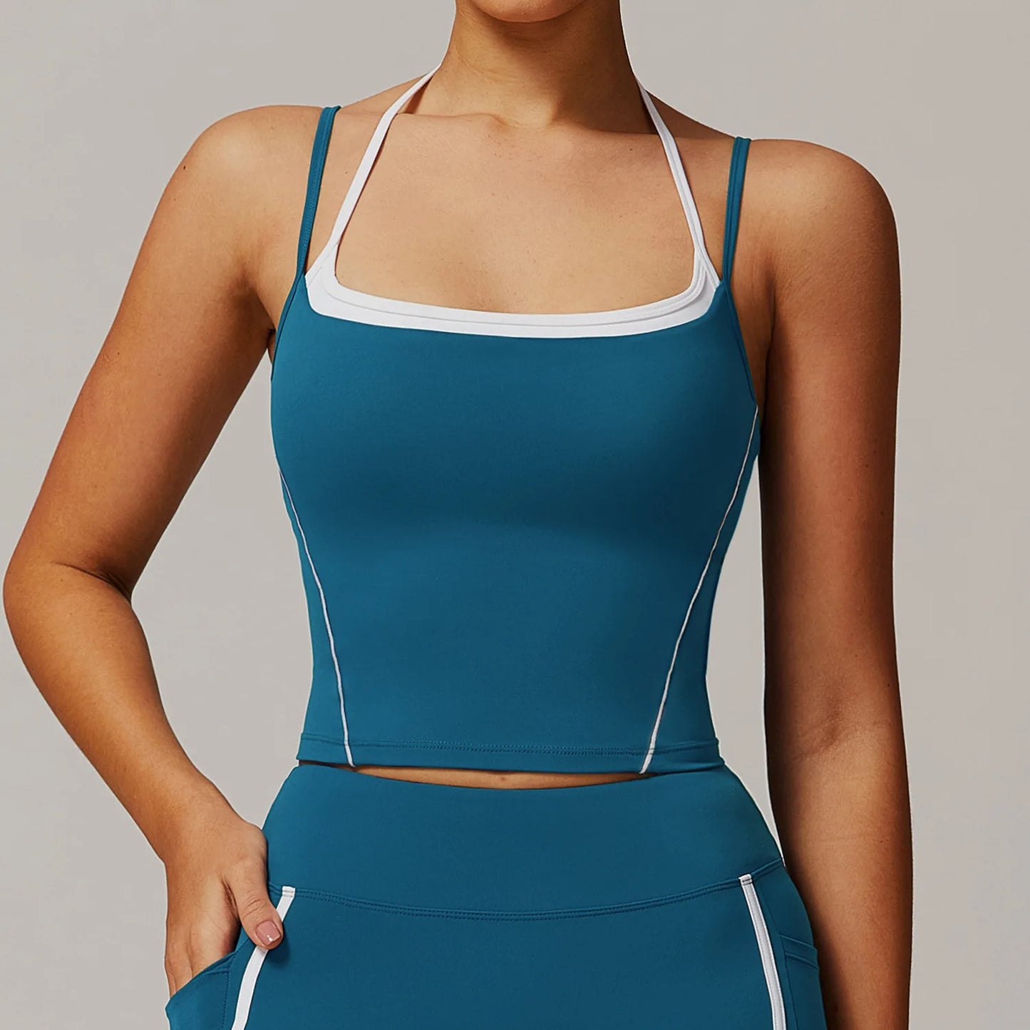 Sports Vest Women Sport Bra Backless Yoga Tank Top Breathable Shockproof Fitness Underwear Yoga Top With Padded Gym Crop Top
