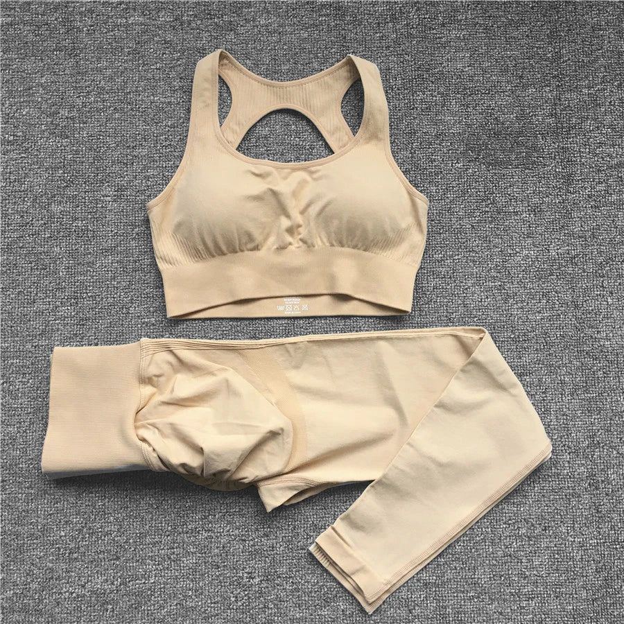 2PCS XL Seamless Women Fitness Arise Epic Yoga Sets High Waist Gym Scrunch Leggings Sports Bra Workout Active Wear Suits XP228