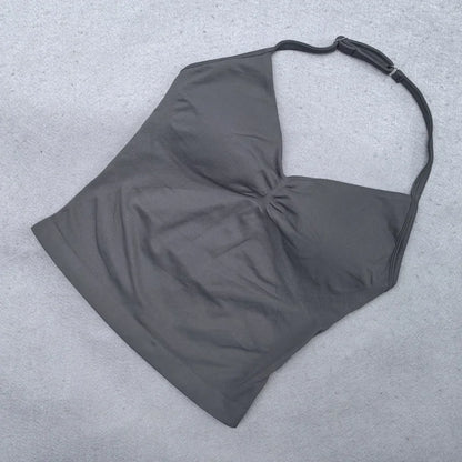 Adjustable Strappy Gym Top Backless Gym Clothes Women Scrunch Bra Removable Cups Yoga Tank Workout Outfits Tops Sports Vest 2025