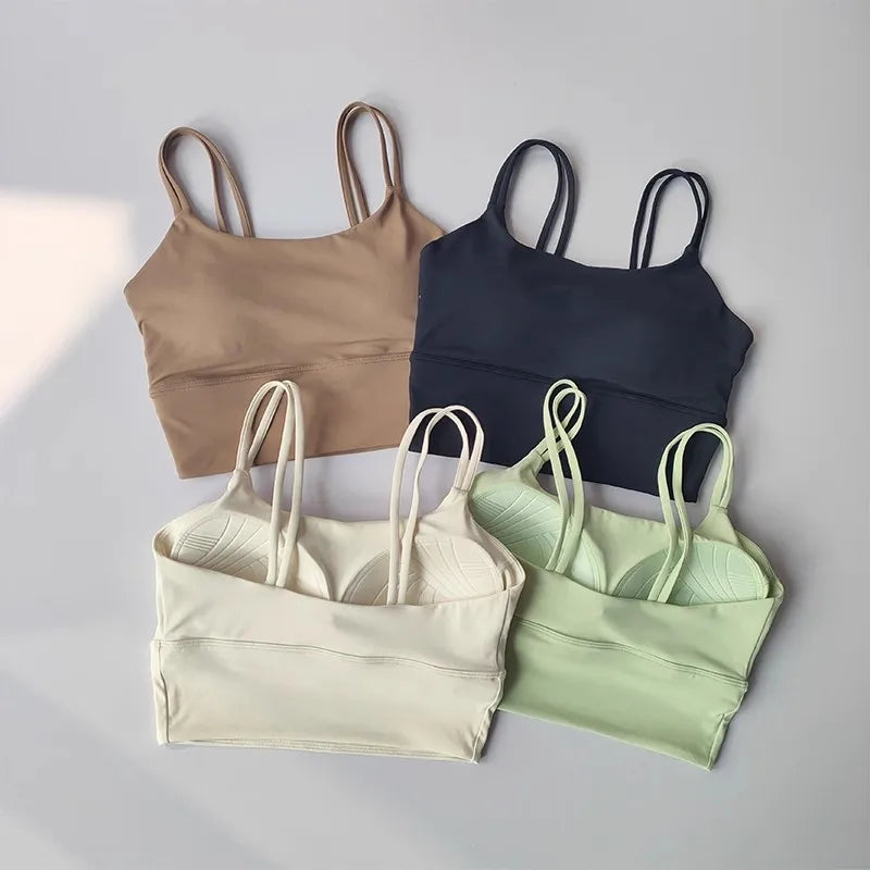 Seamless Sports Bra for Women, Breathable Fitness Crop Top, Beautiful Back Push Up Underwear, Slim Elastic Vest, Yoga Tank Bra