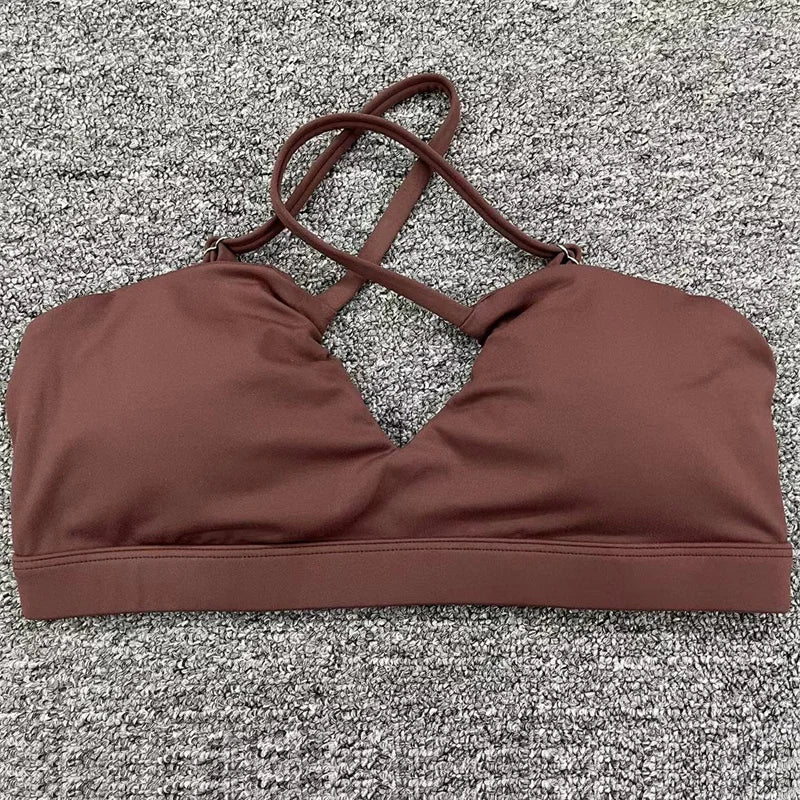 TRY TO BN Fitness Yoga Sports Bras Underwear Cross Beautiful Back Shockproof Vest Athletic Sportswear Tops Running Gym Women New