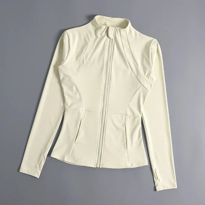 2025 New Sports Coat Women's Shirt Yoga Slim Long Sleeve Fast Running Thin Pilates Fitness Suit Top Clothing