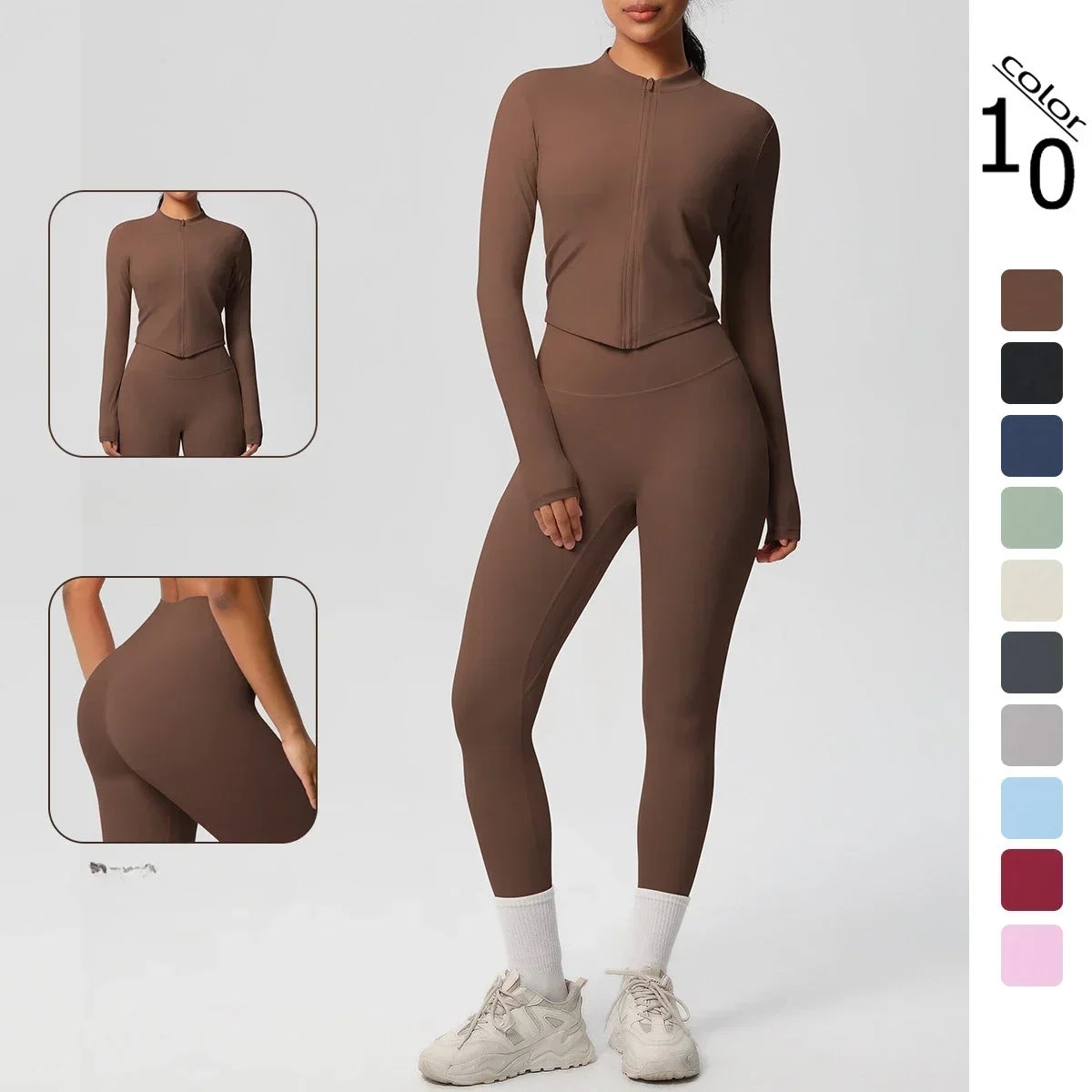 Yoga Suit Women Leggings with Pocketed Quick-Drying Gym Set Women Tracksuit Running Workout Short Sleeves Sports Yoga Clothing