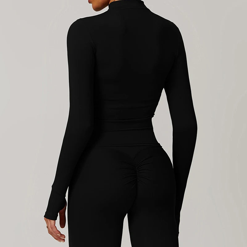 Ctenkevet Women Zippers Fall And Winter Sports Jacket Gym Workout Tops Female Long Sleeve Yoga Clothes Sport Outfit For Woman