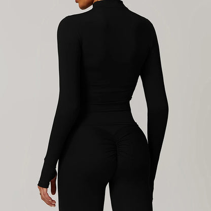 Ctenkevet Women Zippers Fall And Winter Sports Jacket Gym Workout Tops Female Long Sleeve Yoga Clothes Sport Outfit For Woman