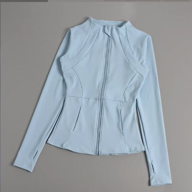 2025 New Sports Coat Women's Shirt Yoga Slim Long Sleeve Fast Running Thin Pilates Fitness Suit Top Clothing