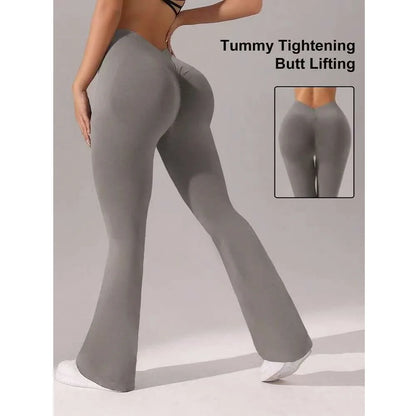 Flare Leggings V-shaped Hip Yoga Pants Women High Waist Wide Leg Pants Women Gym Fitness Sports Latin Dance Trousers