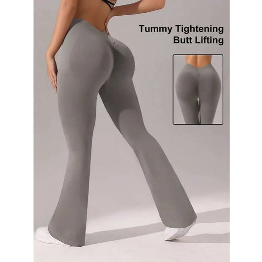 Flare Leggings V-shaped Hip Yoga Pants Women High Waist Wide Leg Pants Women Gym Fitness Sports Latin Dance Trousers